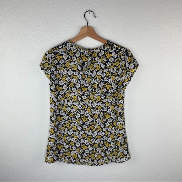 Banana Republic Yellow Floral Mesh Blouse - Picture 2 of 6
